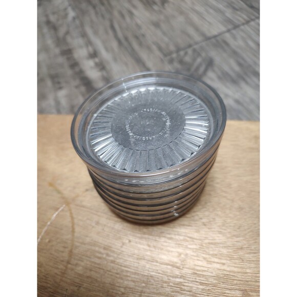 Tupperware Acrylic Drink Coasters 1671 Set of 8 Smokey Gray  Vintage - Picture 14 of 14